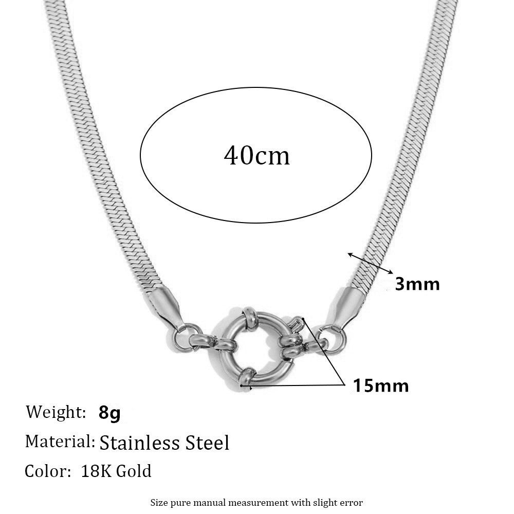 Spring Fastener Pendant Necklace Stainless Steel