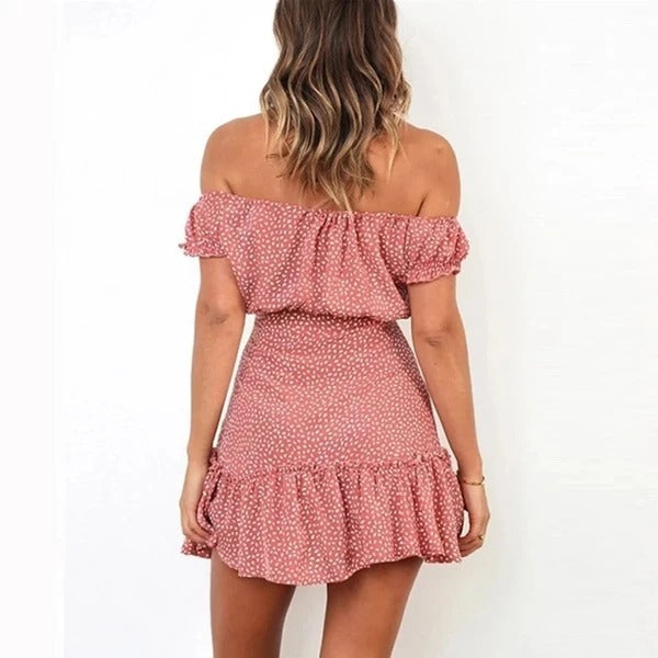 Women's Chiffon One Shoulder Print Dress
