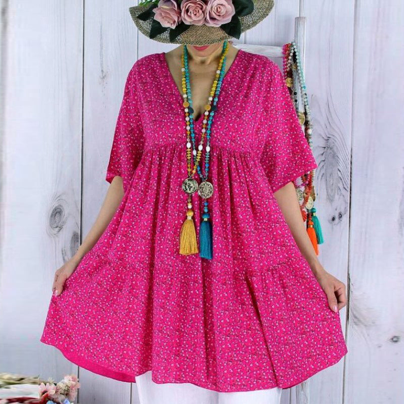 Short sleeve big swing dress