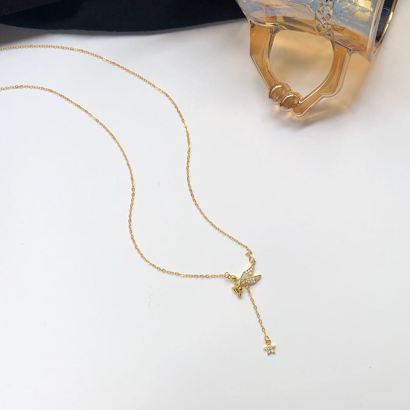 Angel light luxury ins star clavicle chain female