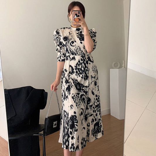Women's Mid-length Abstract Print Dress