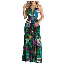 Explosive Ebay New Women's Halter Fashion Printed Dress