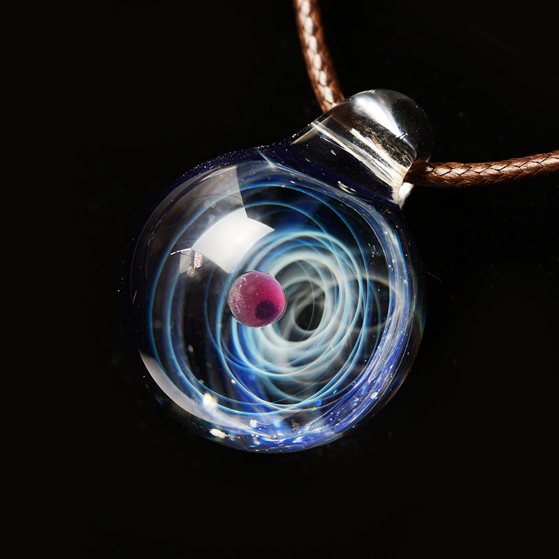 Cosmic Glazed Starry Sky Glass Ball Pendant