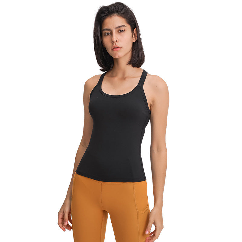 U-shaped Neckline Jersey Back Fitness Running Vest