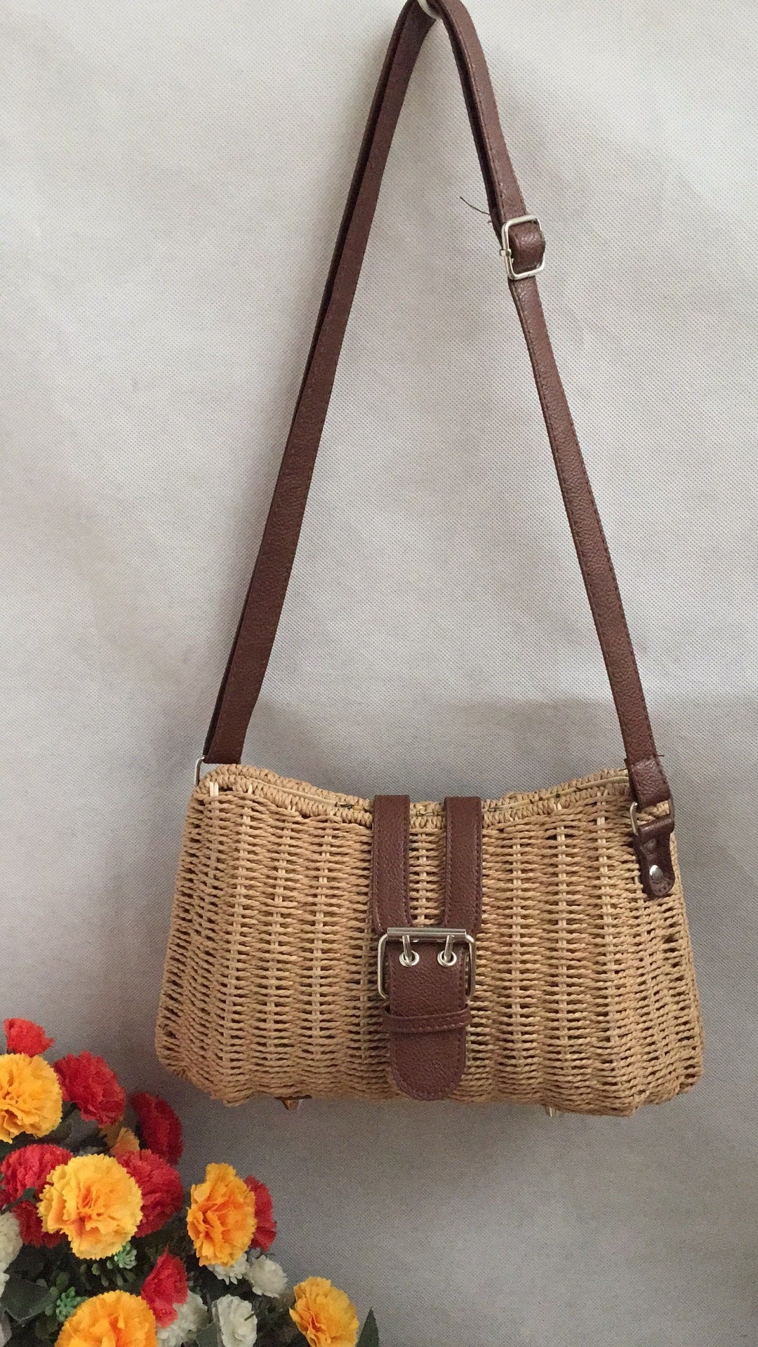 Environmental Protection Hand-Woven Holiday Travel Straw Bag
