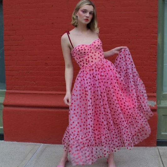 European And American Women'S Love Sling Party Dress