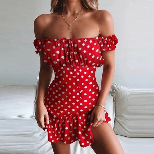 Women's Chiffon One Shoulder Print Dress