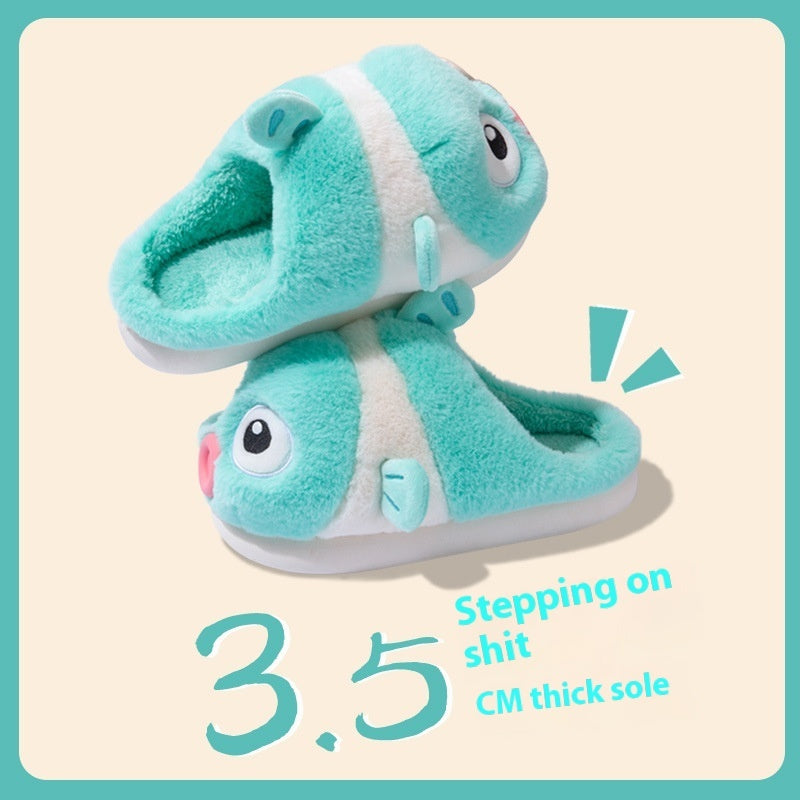 Home Comfortable Thickened Cotton Slippers For Women Lip Enhancement Clownfish