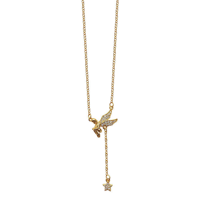Angel light luxury ins star clavicle chain female