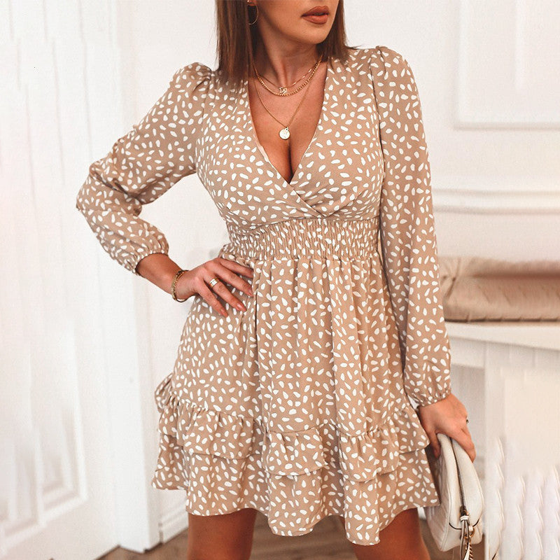 Printed princess sleeve dress