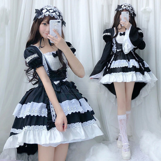 Women's Gangster Gothic Tuxedo  Maid's Dress Court Dress
