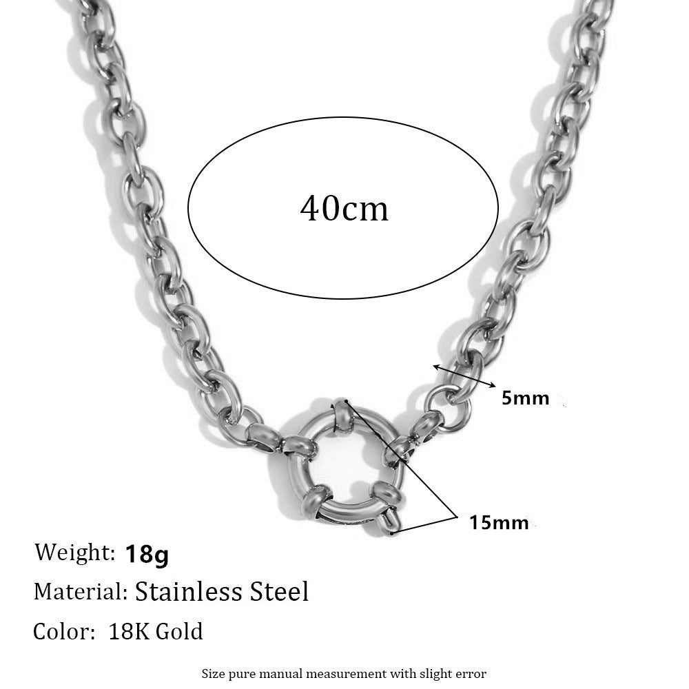 Spring Fastener Pendant Necklace Stainless Steel