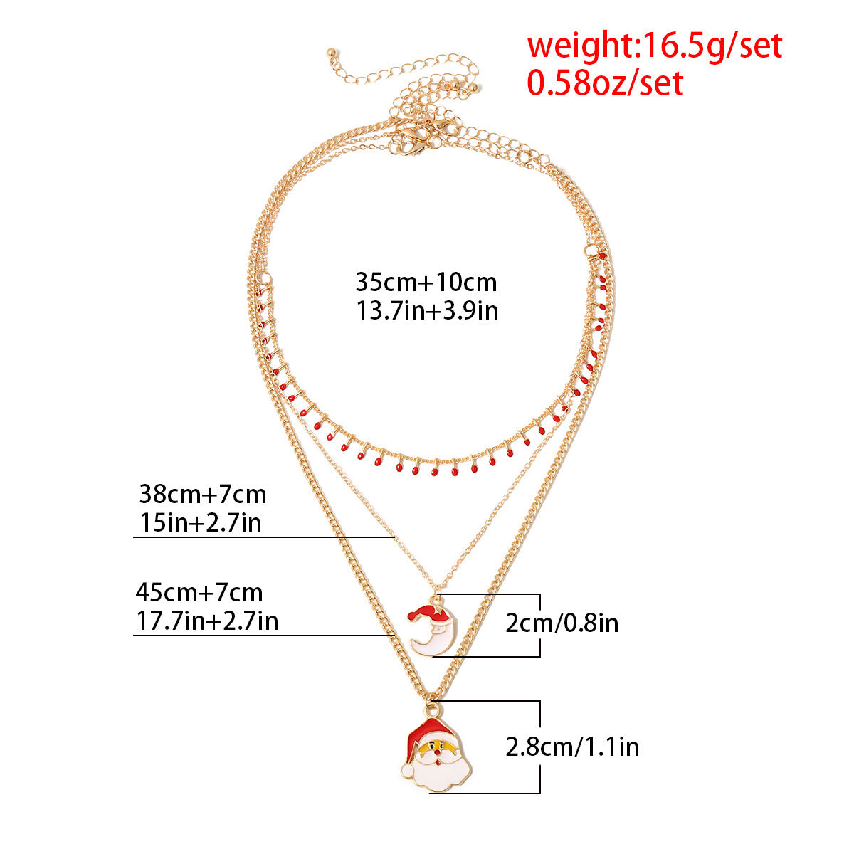 Simple Christmas Tree Geometric Gift Necklace