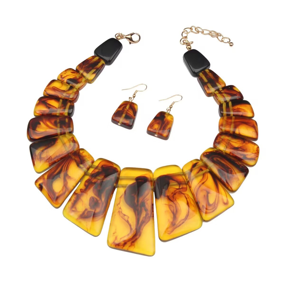 High Profile Retro Personality Necklace And Earrings Suite Ladies Ornament