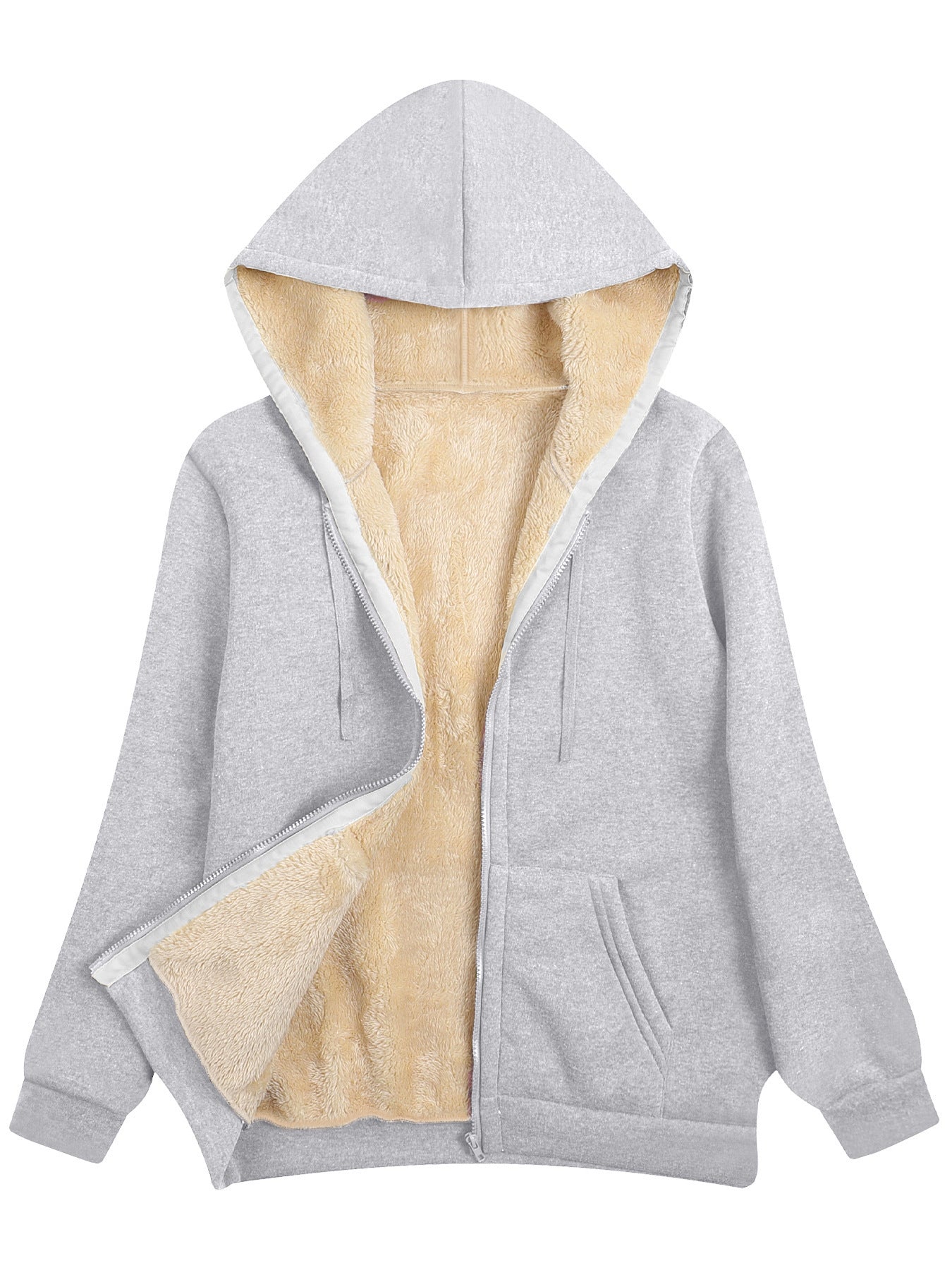 Fleece-lined Thickened Hooded Plush Women's Coat