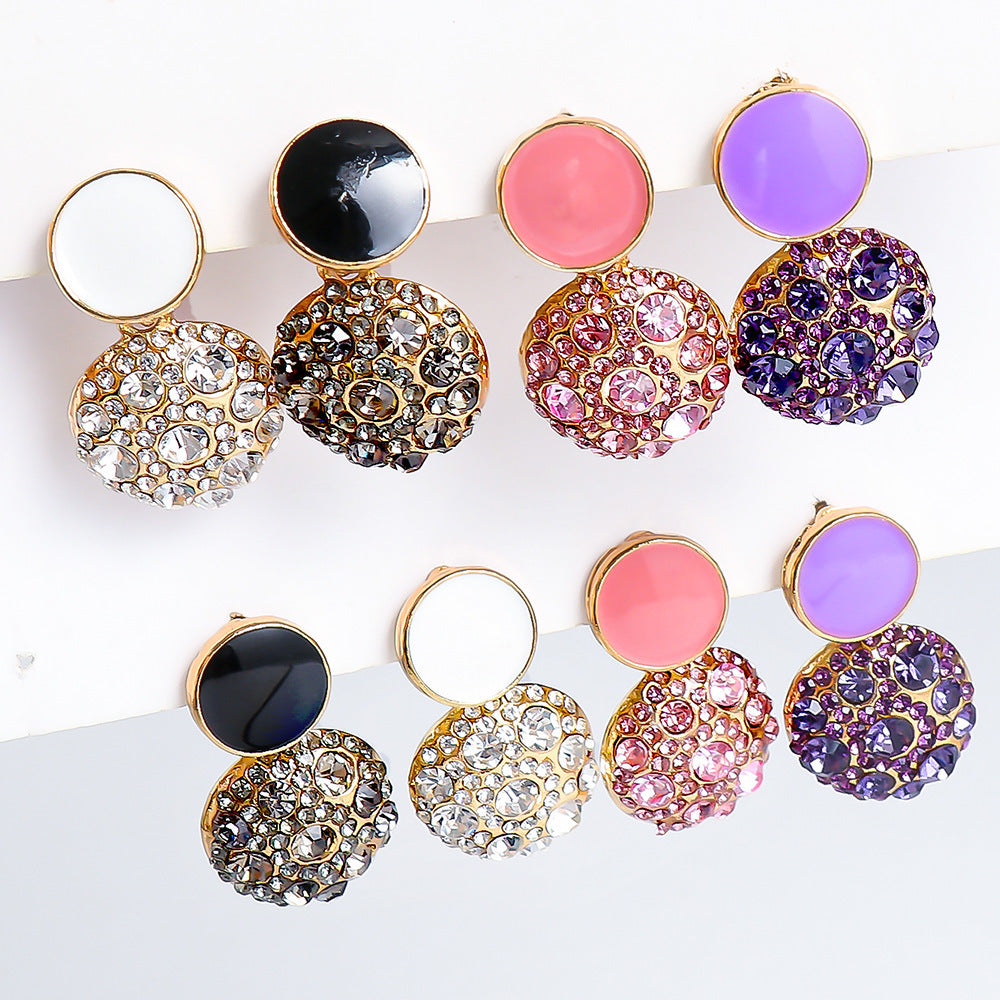 European And American Retro Alloy Geometric Round Female Earrings