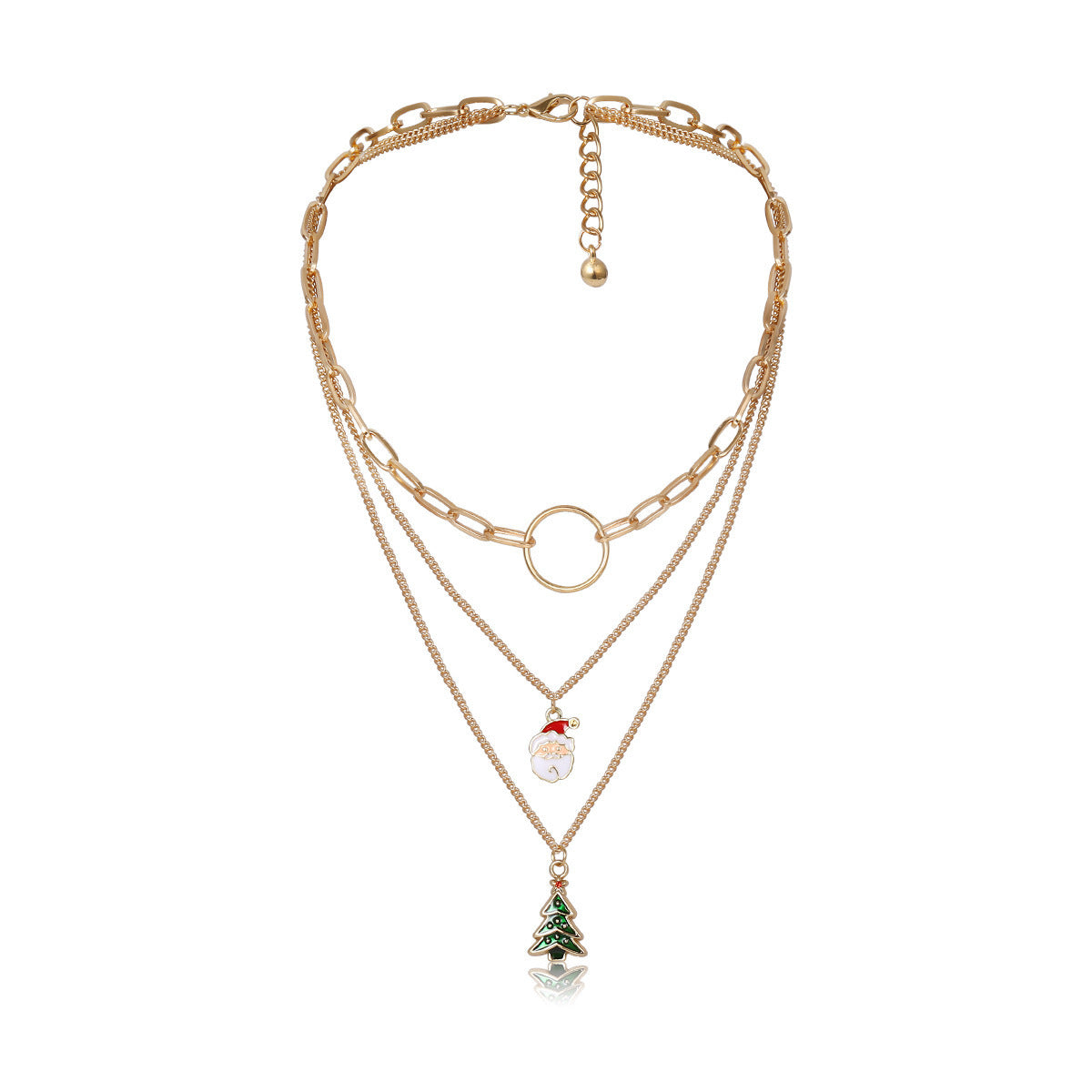 Simple Christmas Tree Geometric Gift Necklace