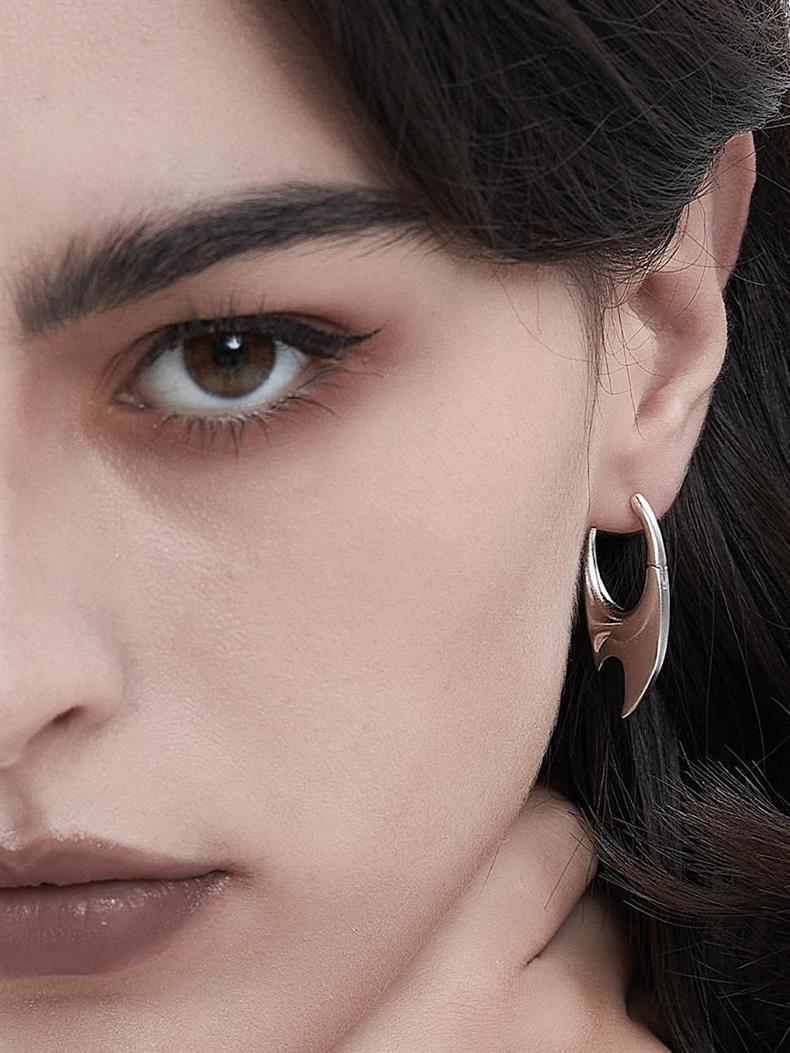 Buckle Earrings 925 Silver Needle Earplug