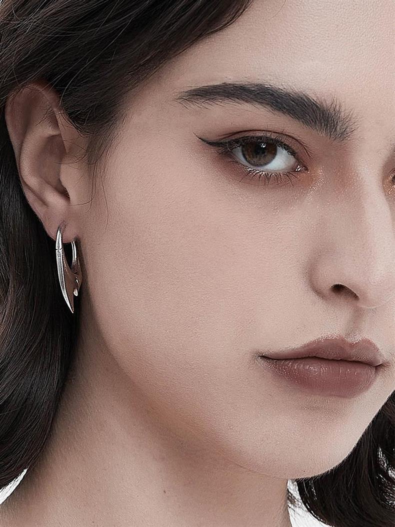 Buckle Earrings 925 Silver Needle Earplug