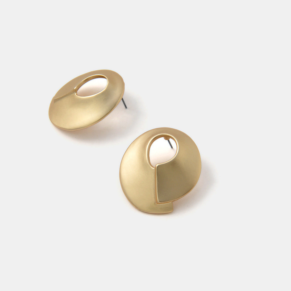 European And American Style Popular Hollow Earrings Matte Alloy