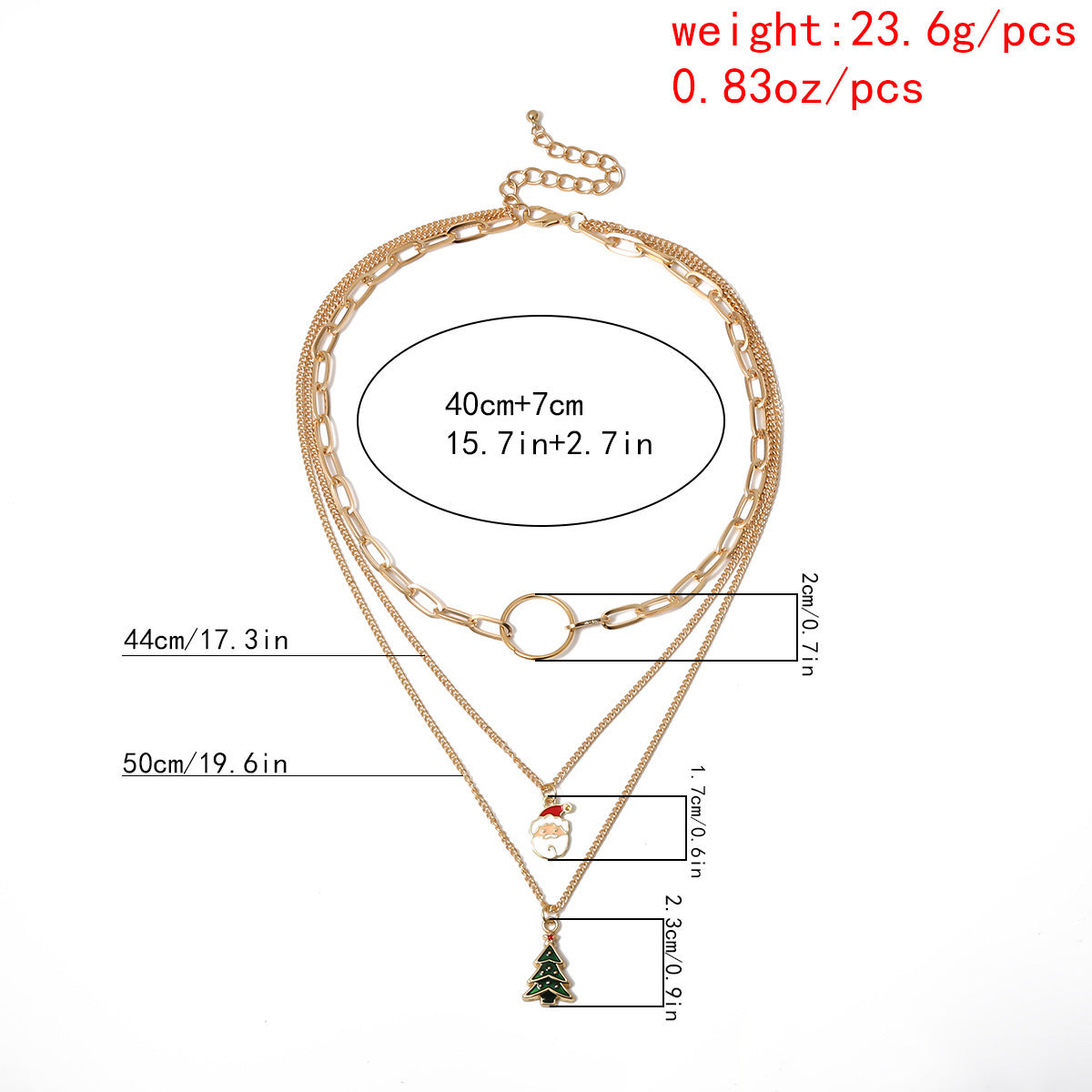 Simple Christmas Tree Geometric Gift Necklace