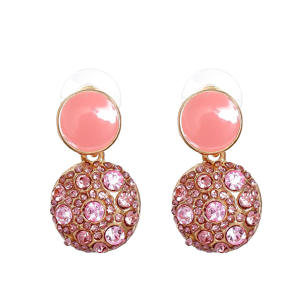 European And American Retro Alloy Geometric Round Female Earrings