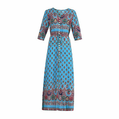 Thai holiday cardigan dress printed stretch beach skirt
