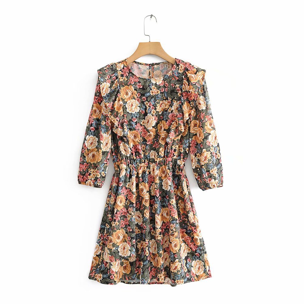 Ruffle print dress