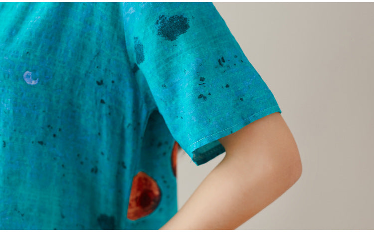 New Style Literary Retro Printed Dress