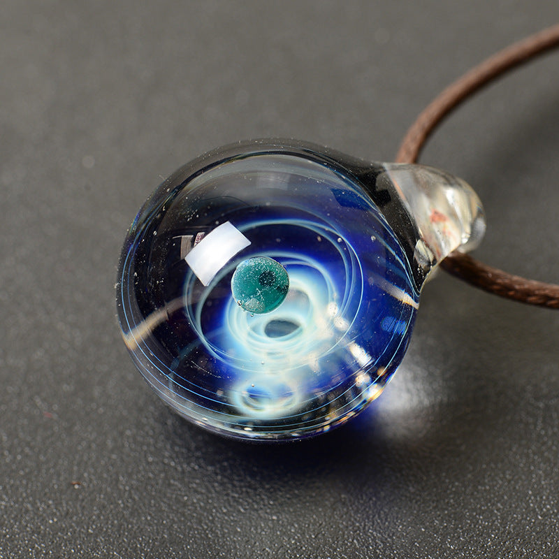 Cosmic Glazed Starry Sky Glass Ball Pendant