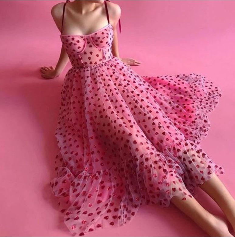 European And American Women'S Love Sling Party Dress