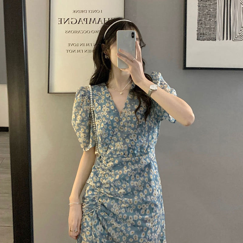 Gentle Temperament Self-cultivation Can Be Sweet And Salt Floral Dress