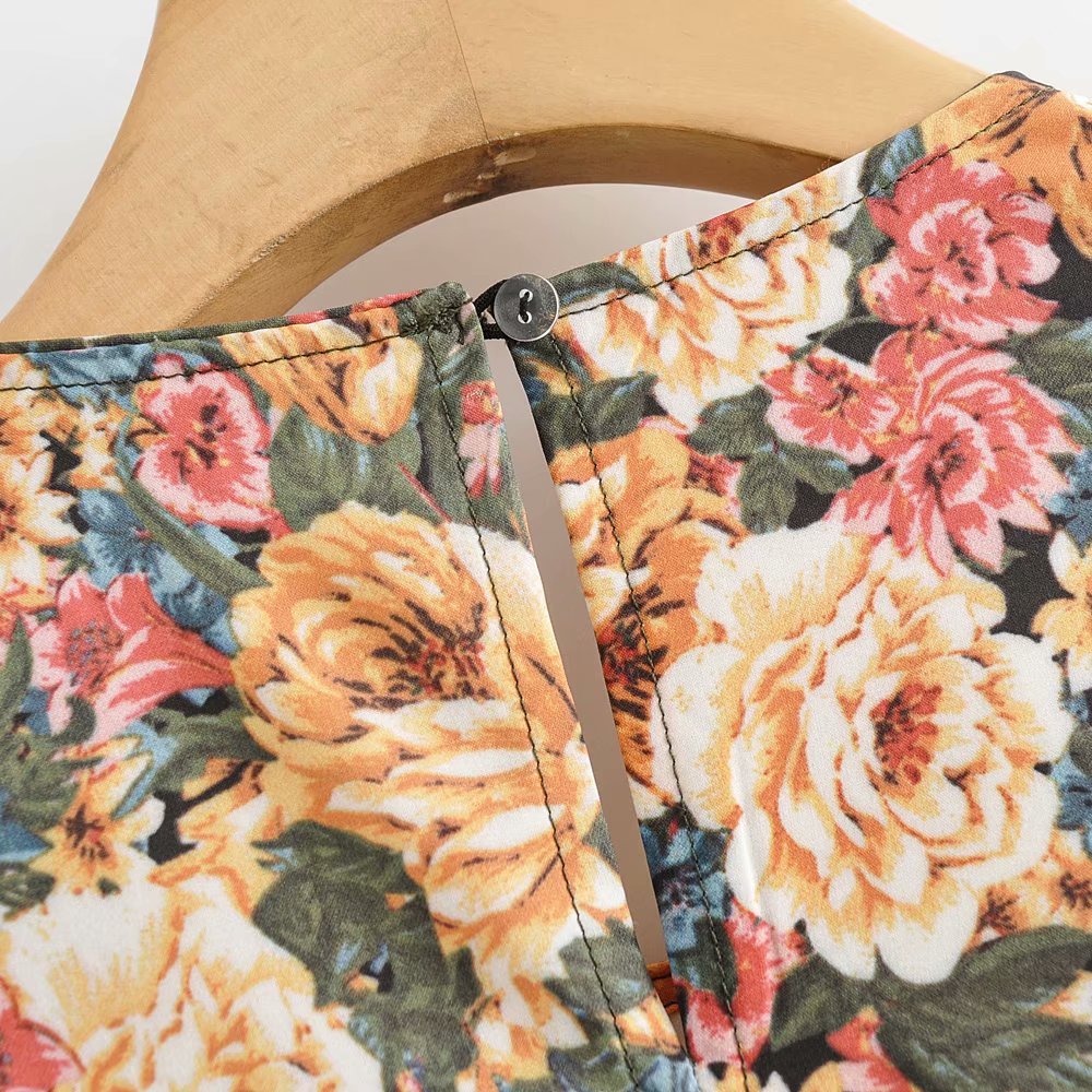 Ruffle print dress