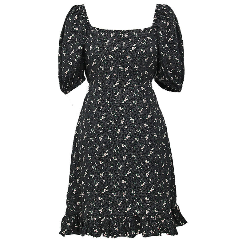 Chiffon Hepburn style frock with sleeves