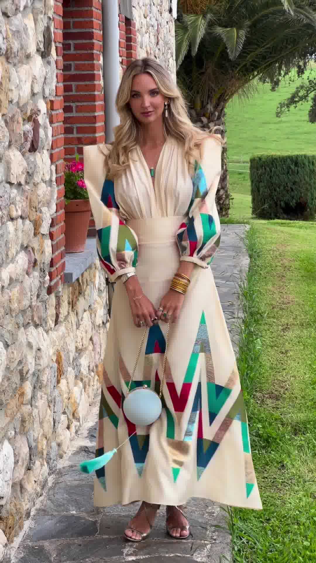 Autumn New Printing Design Fashionable Temperament Commuting Style Dress Suit Dress Women