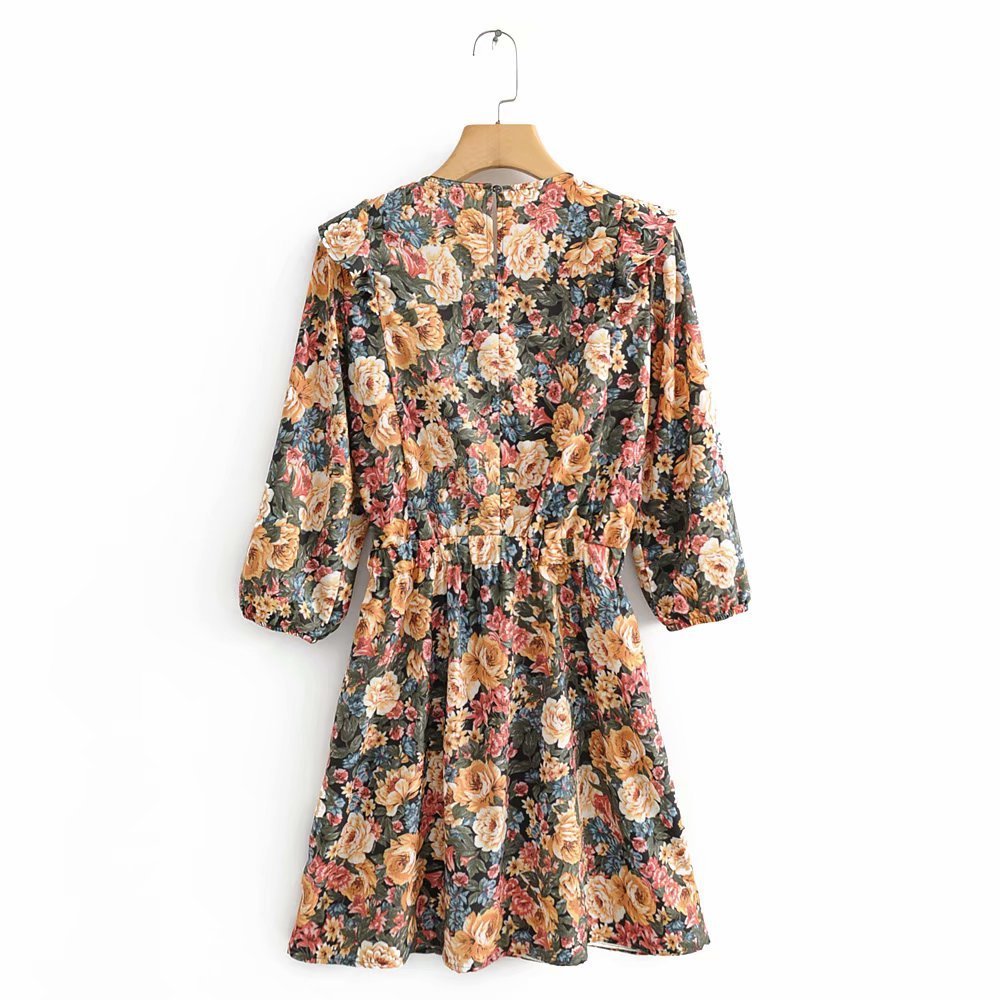 Ruffle print dress