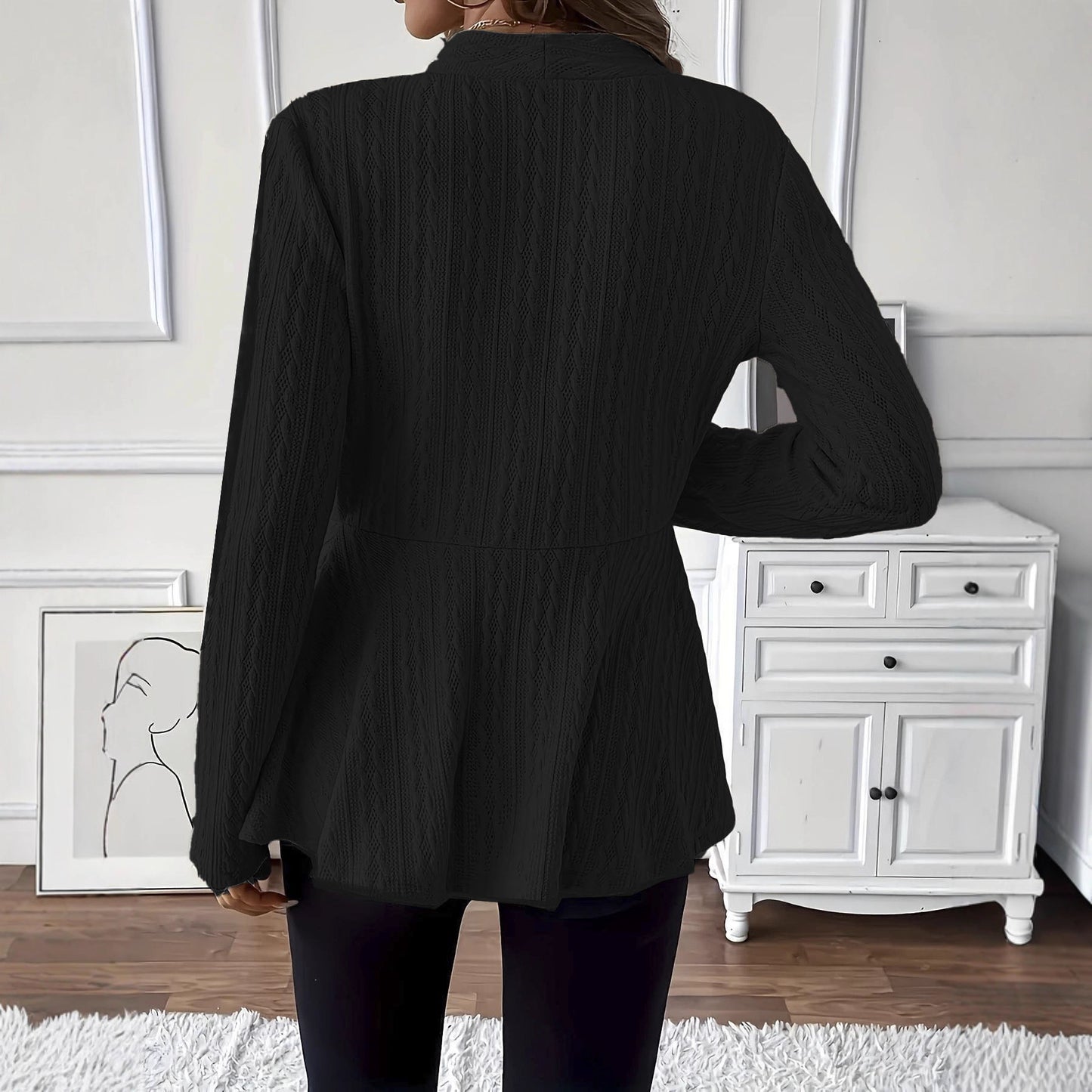 Women's Solid Color One Button Knitted Cardigan