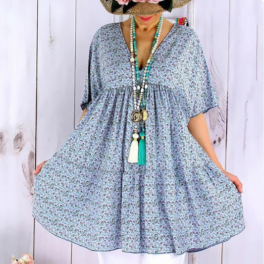 Short sleeve big swing dress