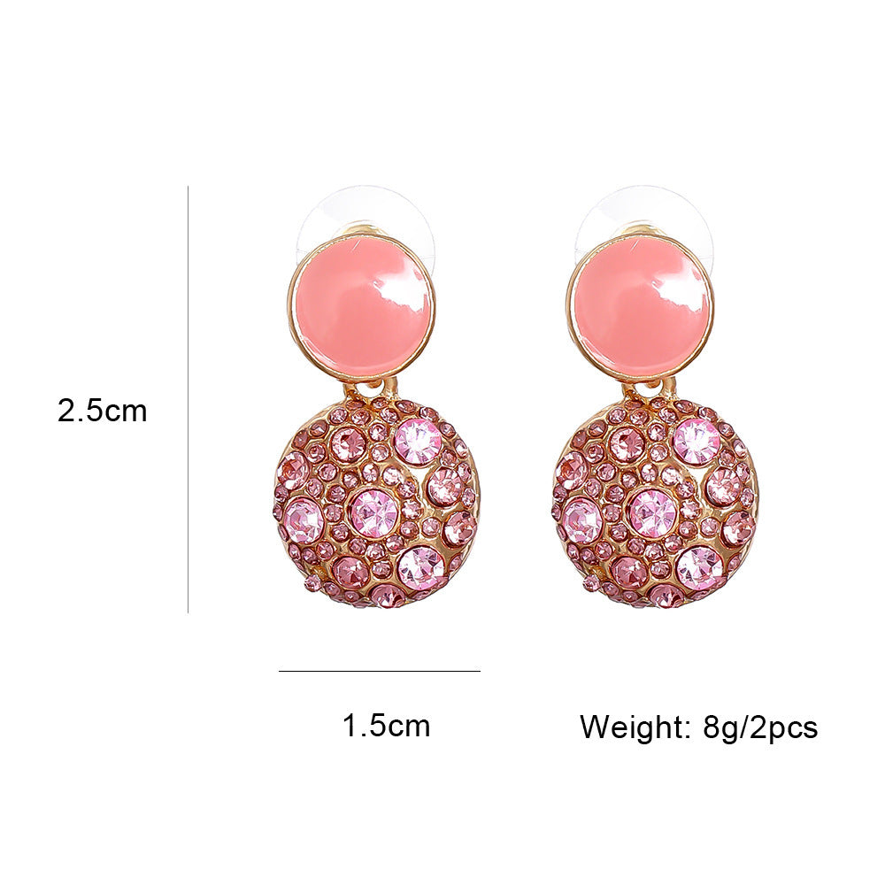 European And American Retro Alloy Geometric Round Female Earrings