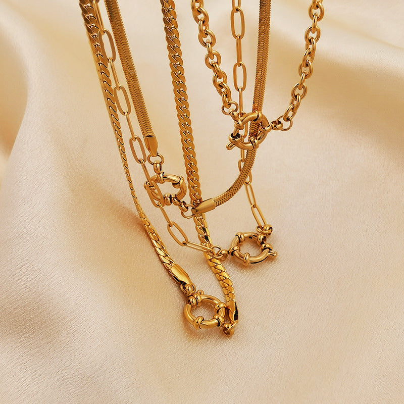 Spring Fastener Pendant Necklace Stainless Steel