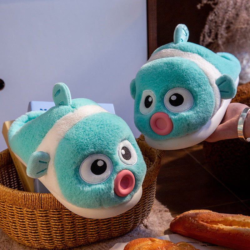 Home Comfortable Thickened Cotton Slippers For Women Lip Enhancement Clownfish