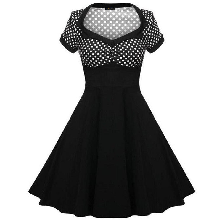 Retro big swing skirt summer dress