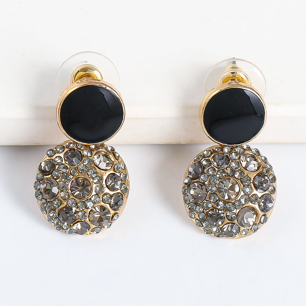 European And American Retro Alloy Geometric Round Female Earrings