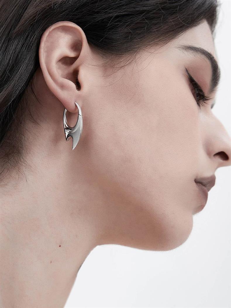 Buckle Earrings 925 Silver Needle Earplug