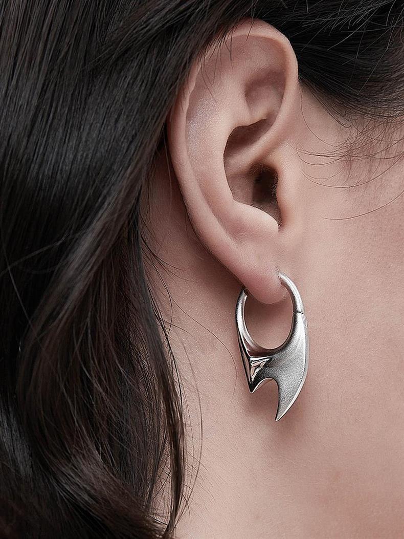 Buckle Earrings 925 Silver Needle Earplug