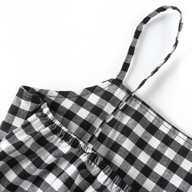 Women's new plaid sling dress