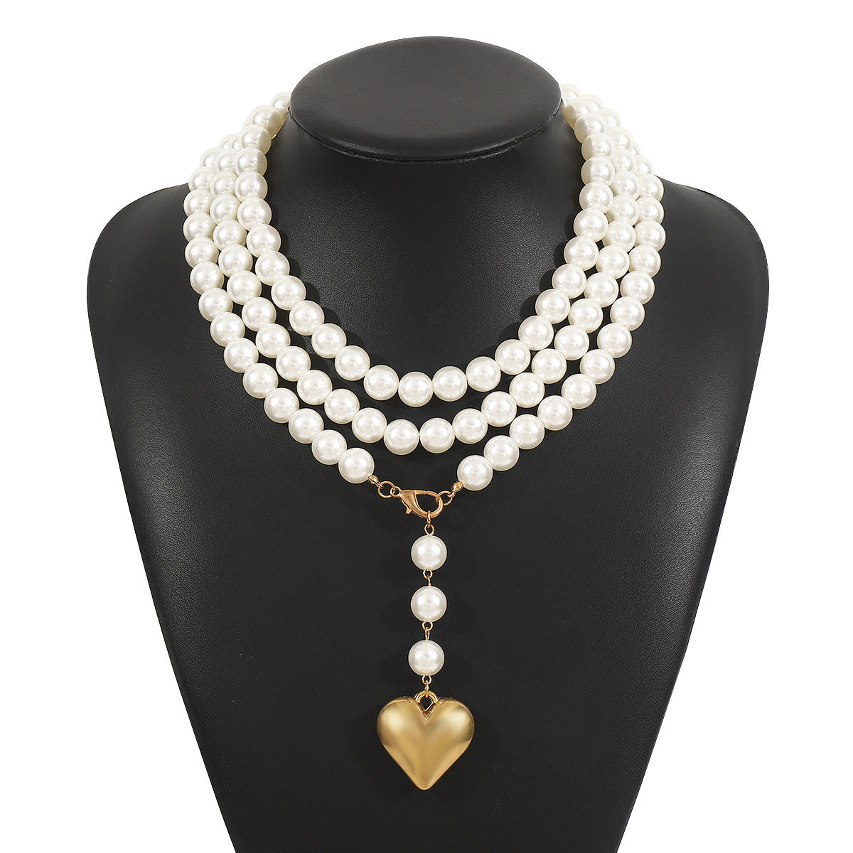 Creative Pearl Long Sweater Chain Elegant Heart-shaped