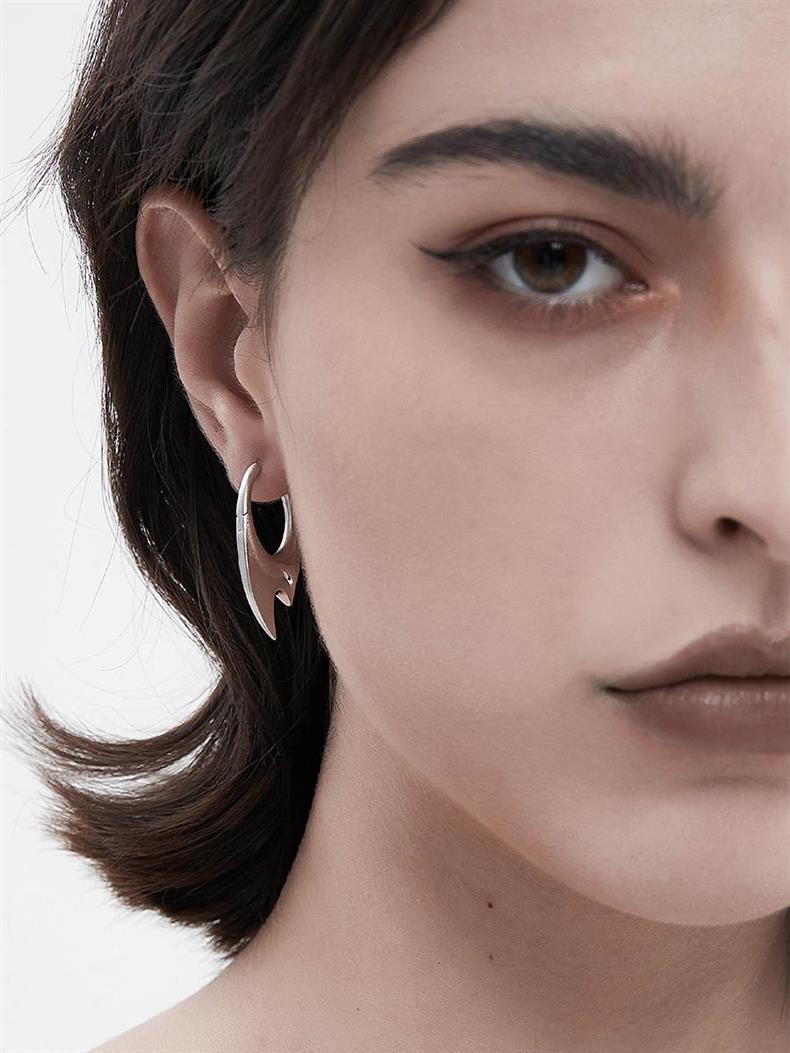 Buckle Earrings 925 Silver Needle Earplug