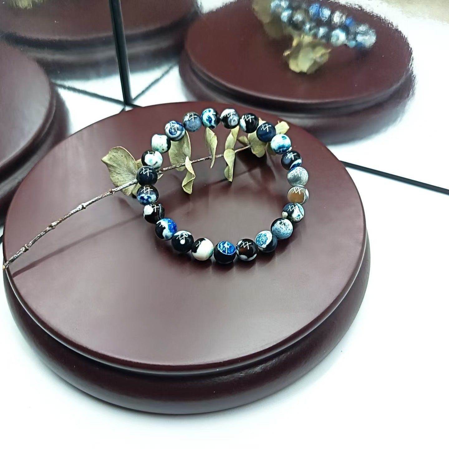 Ladies Bracelet Natural Agate Bohemian 8mm