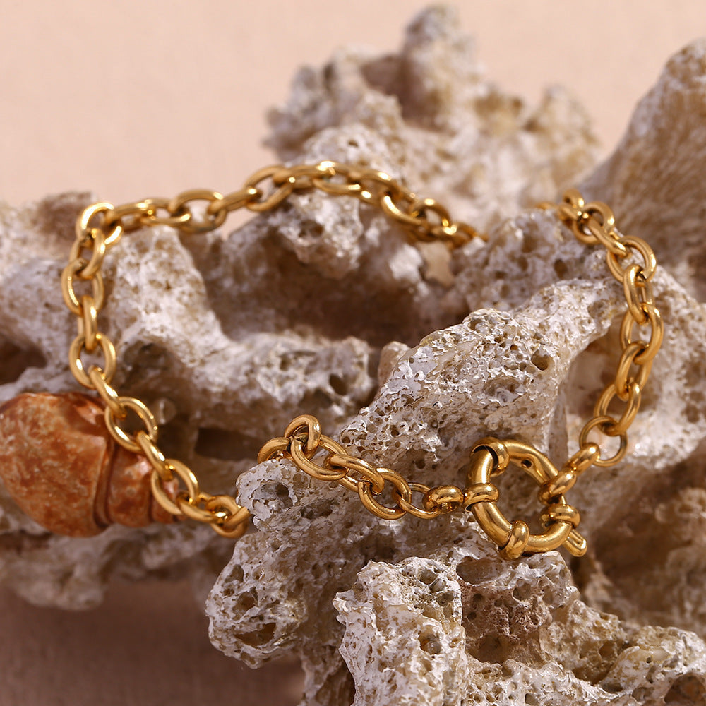 Spring Fastener Pendant Necklace Stainless Steel